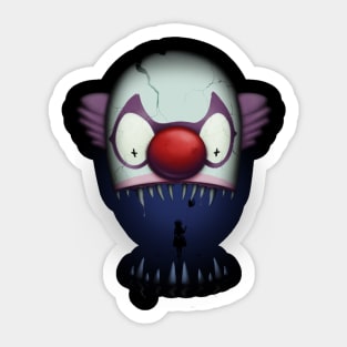 The bite of clown Sticker